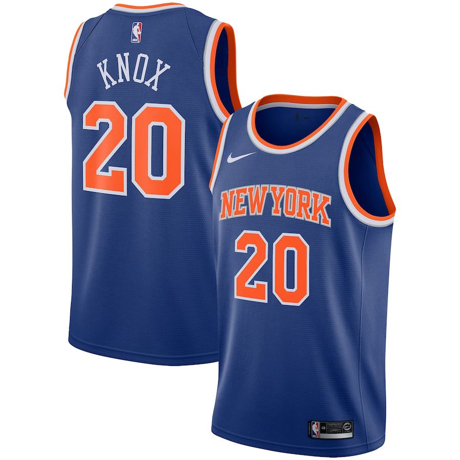 Men New York Knicks #20 Kevin Knox Nike Blue Swingman NBA Jersey->new york knicks->NBA Jersey